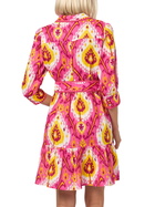 MC2 Saint Barth Woman Linen Short Dress Daisi With Ikat Print