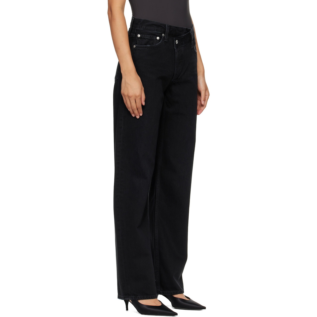 AGOLDE Black Arc Criss Cross Jeans