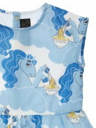 MINI RODINI Unicorn Print Organic Cotton Long Dress
