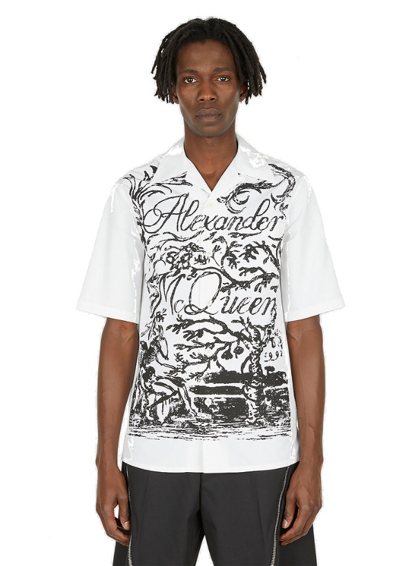Photo: Printed Short Sleeved Shirt in White