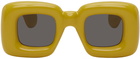 LOEWE Yellow Inflated Square Sunglasses