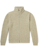 Massimo Alba - Bergen Ribbed Wool, Yak and Cashmere-Blend Zip-Up Cardigan - Neutrals