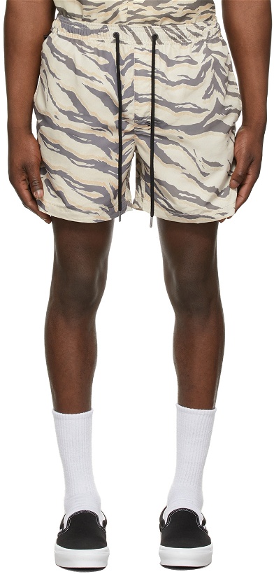 Photo: Ksubi Beige & Grey Tigerrr Board Shorts