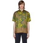 Dries Van Noten Tan Floral Short Sleeve Shirt