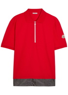Moncler Logo-appliquéd Piqué Cotton Polo Shirt Red