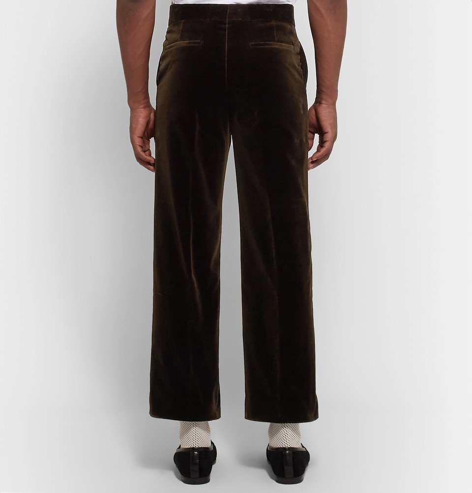 Gucci Wideleg Cottonblend Corduroy Trousers in Green  Lyst