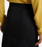 Plan C Ruffled cotton-blend poplin midi skirt