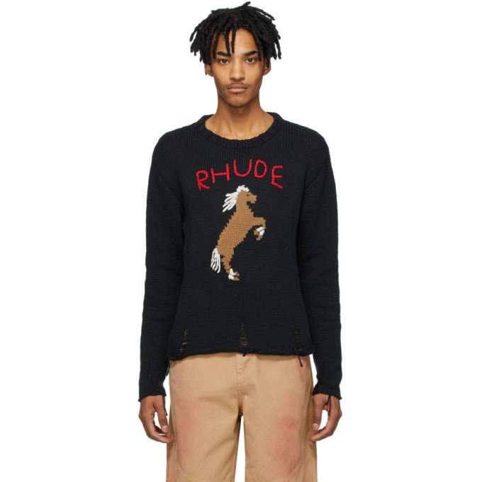 Photo: Rhude Black Bucking Horse Sweater