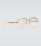 Gucci - Square frame metal glasses