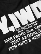 Y,IWO - Cropped Logo-Print Cotton-Jersey T-Shirt - Black
