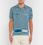 Missoni - Space-Dyed Knitted Cotton Polo Shirt - Men - Blue