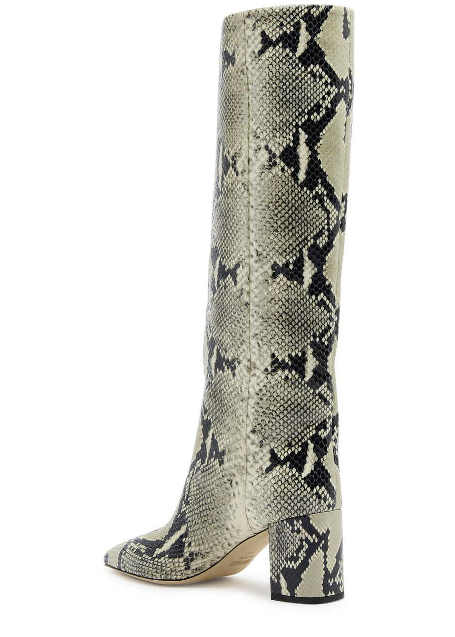 Paris Texas Anja 70 Python-effect Leather Knee-high Boots Beige Paris Texas
