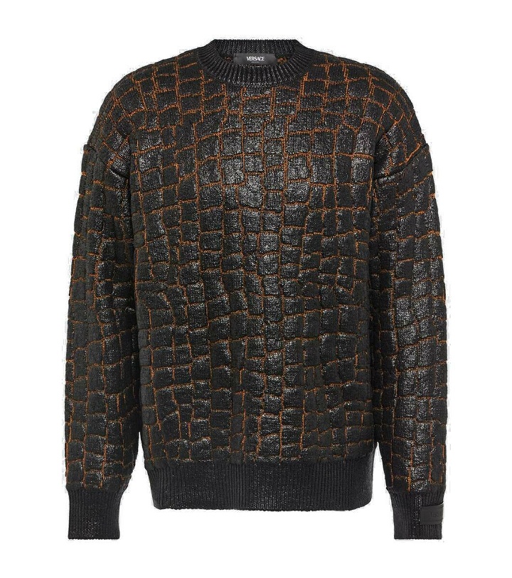 Photo: Versace Metallic jacquard wool sweater