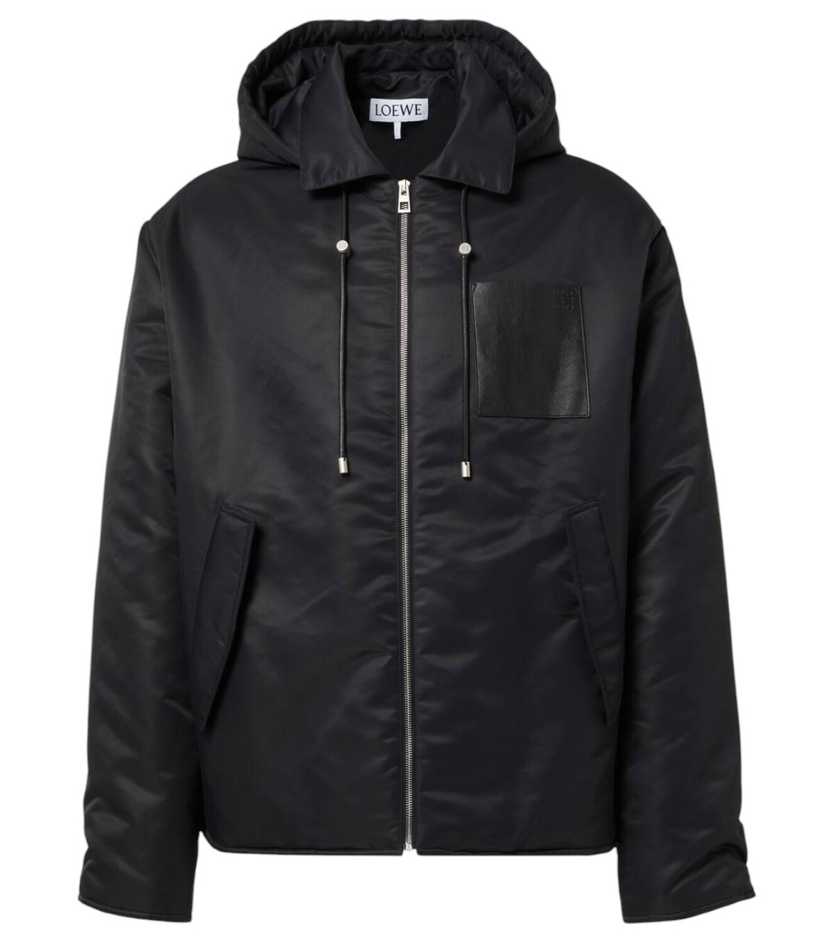 ジャケット・アウター LOEWE hooded calfskin leather jacket 52 Loewe Hooded leather-trimmed jacket Loewe