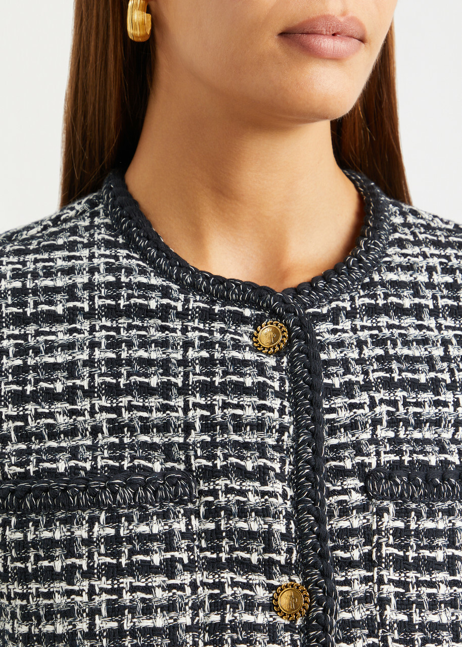 Moncler Eliadi Quilted Bouclé Tweed Jacket Black Moncler