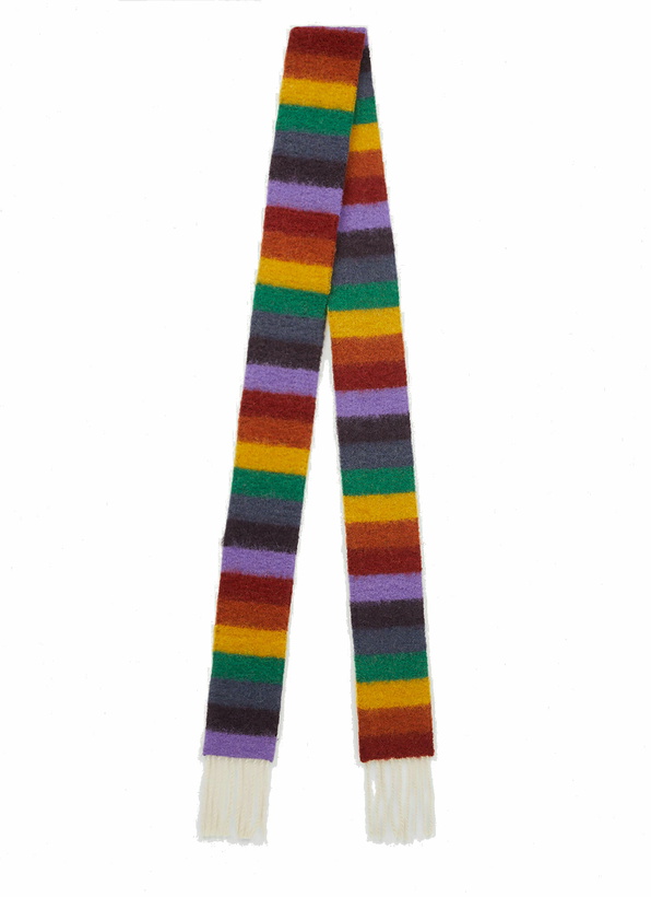 Photo: Striped Fringed Scarf in Multicolour