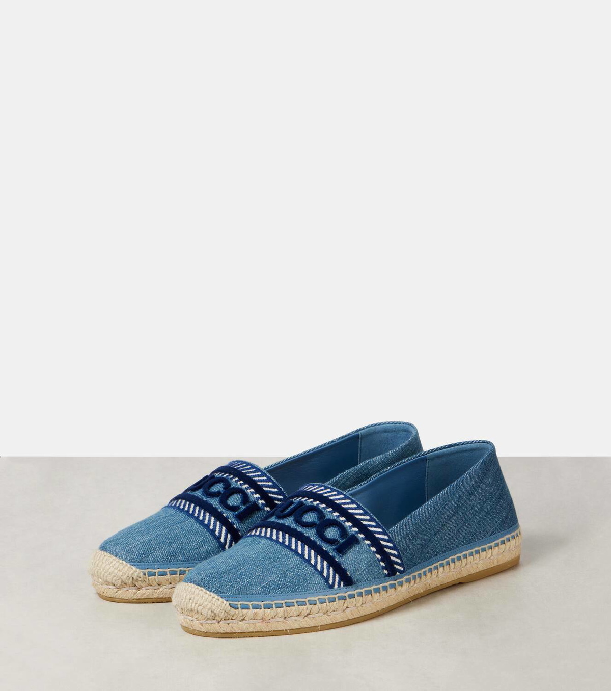 Gucci Logo embroidered denim espadrilles