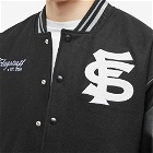 Flagstuff x Majestic Award Baseball Jacket in Black