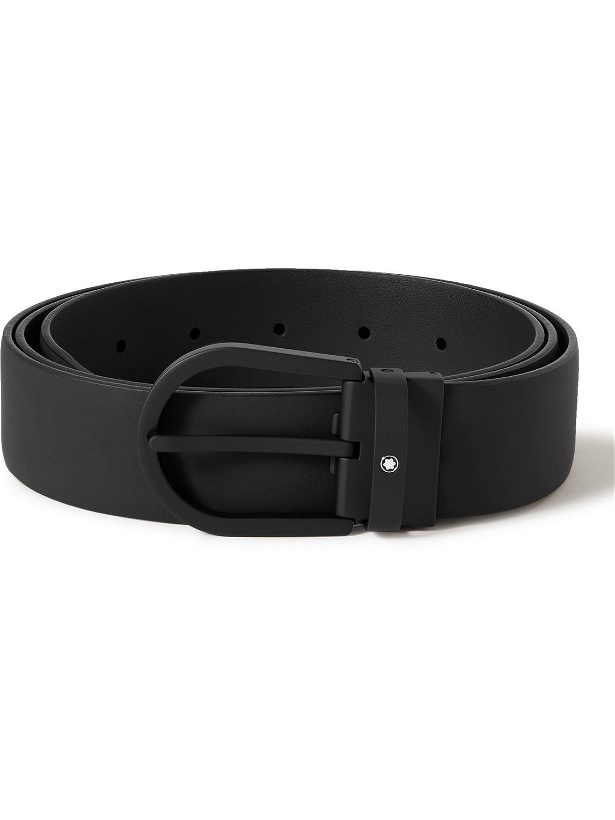 Photo: Montblanc - 3.5cm Rubberised Leather Belt - Black