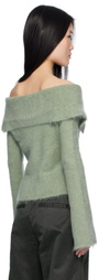 Holzweiler Green Off Shoulder Cardigan