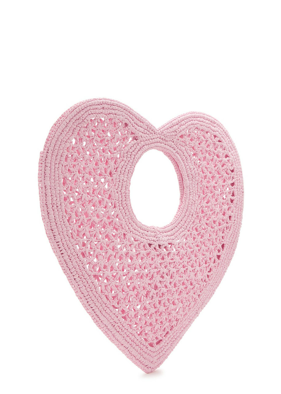 Jacquemus Le Spiaggia Coeur Heart Raffia Tote bag - Pink - One Size