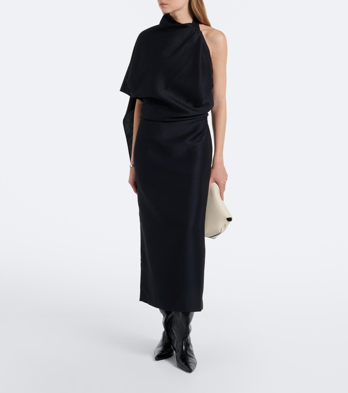 Róhe Draped open-back midi dress