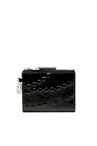 Diesel Leather bi-fold wallet with embossed chain motif - Small Wallets Womens in Black