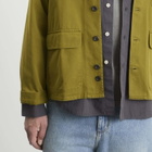 Drake's Men's Textured Twill 3-Pocket Overshirt in Military Grn
