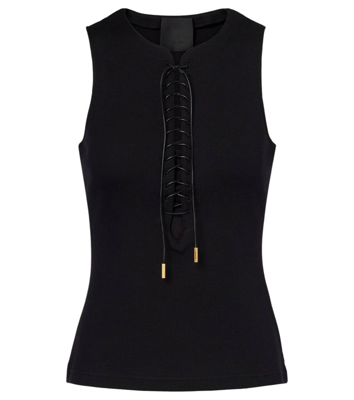Photo: Givenchy 4G lace-up cotton-blend jersey tank top