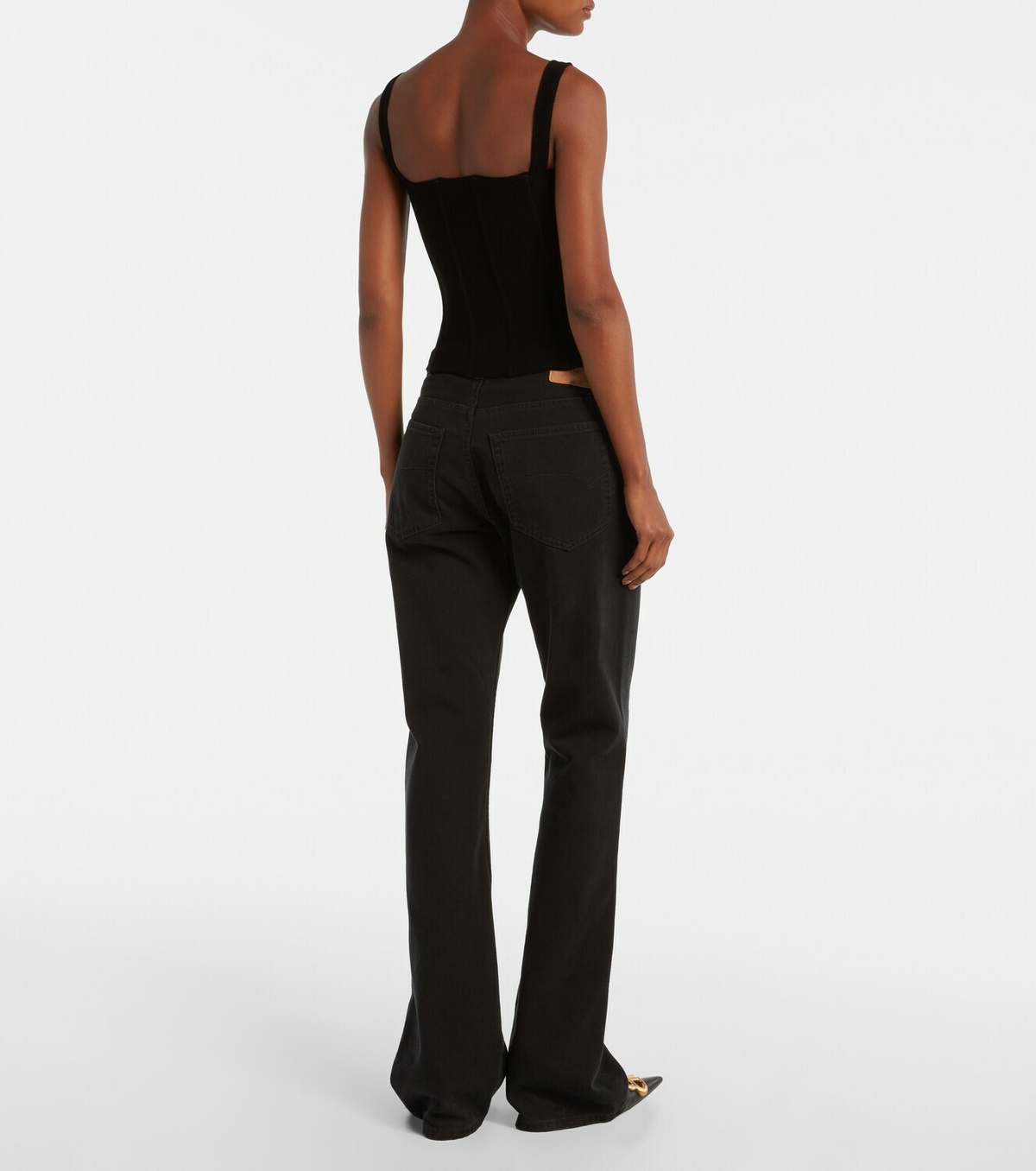 Balenciaga Cotton-blend velvet corset top