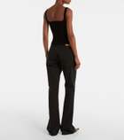 Balenciaga Cotton-blend velvet corset top