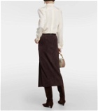 Stouls Taylor suede midi skirt