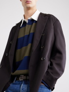 A.P.C. - Isaac Logo-Embroidered Striped Cotton Polo Shirt - Blue