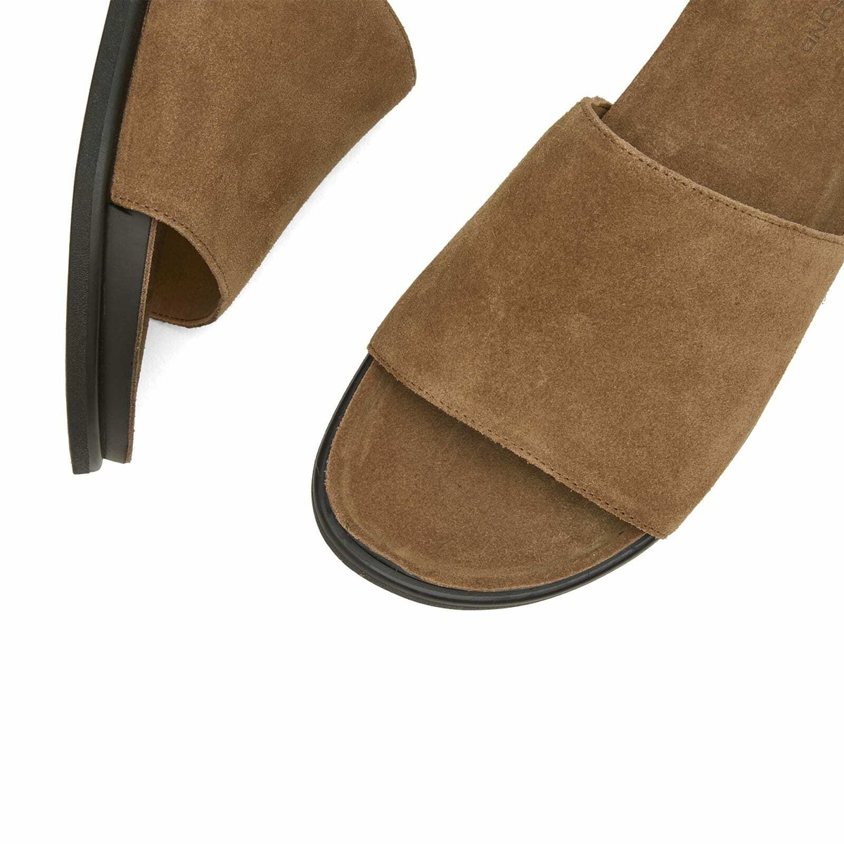 Vagabond Shoemakers Women's Effie Suede Slide Sandal in Dark Sand