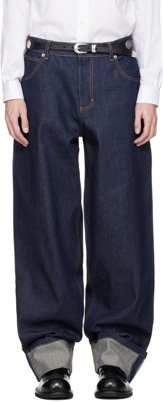 Photo: Charles Jeffrey LOVERBOY Navy Knitted Pocket Loose Fit Jeans