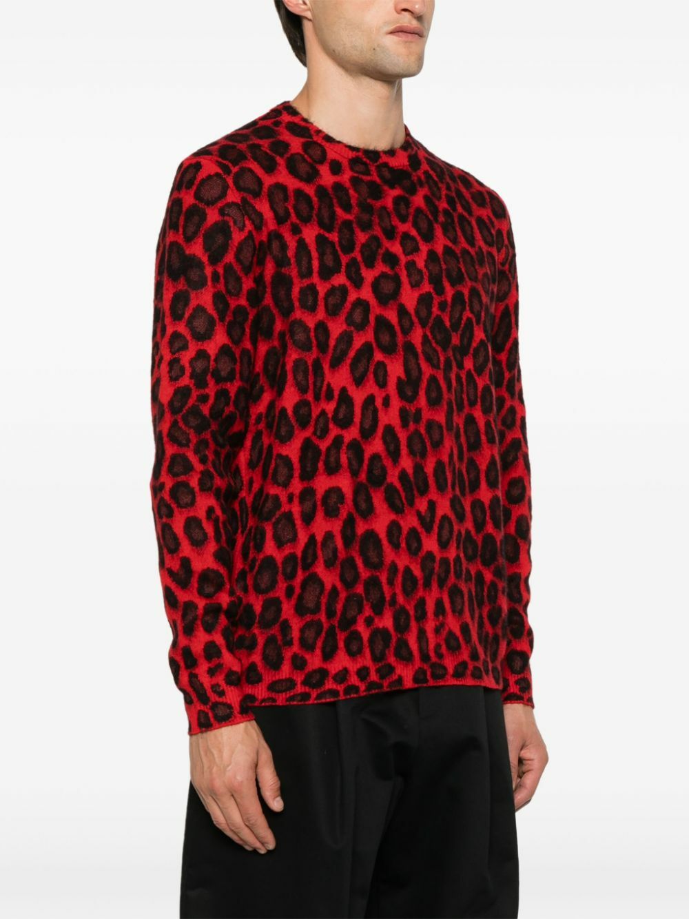 トップス Alexander McQueen Leopard V-Neck Knit Alexander McQueen Leopard Print Sweater Alexander McQueen