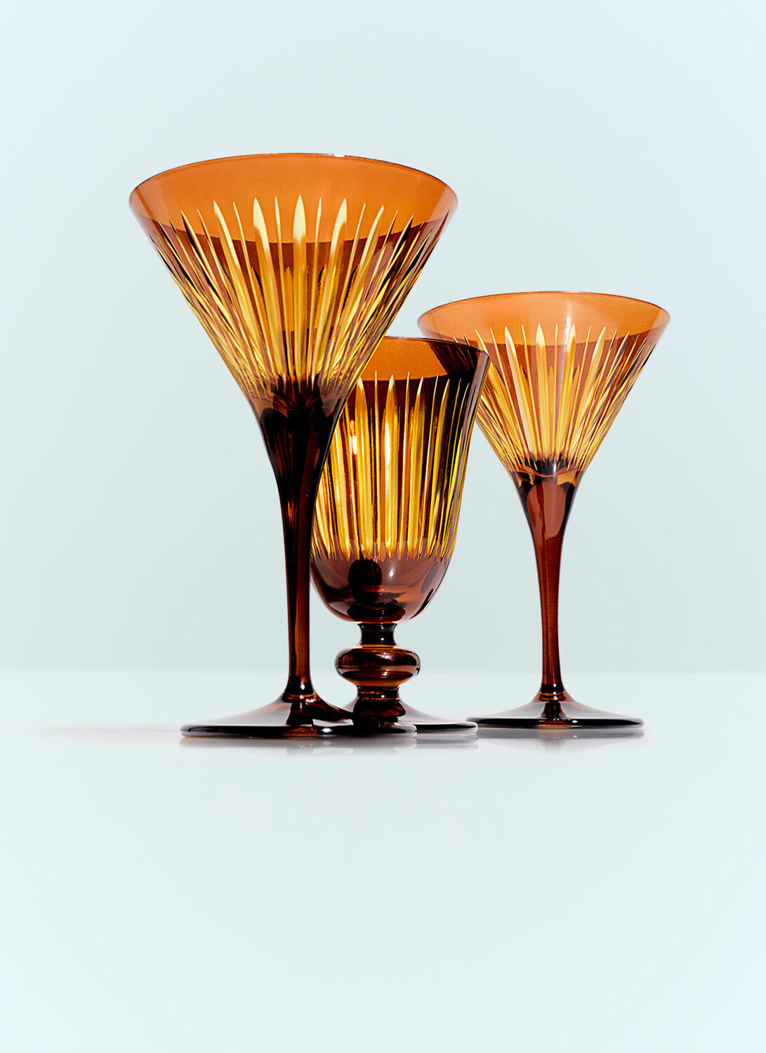 L'Objet Set Of Four Prism Martini Glasses