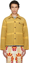 Bode Yellow Botanic Shadow Jacket