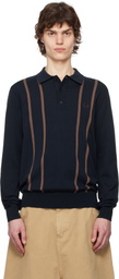 Fred Perry Navy Knitted Polo