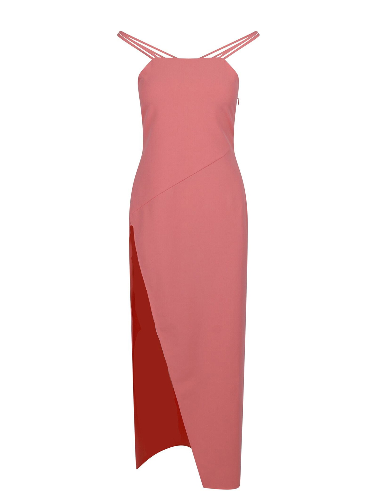 THE ATTICO - Fluid Satin Halter Neck Midi Dress The Attico