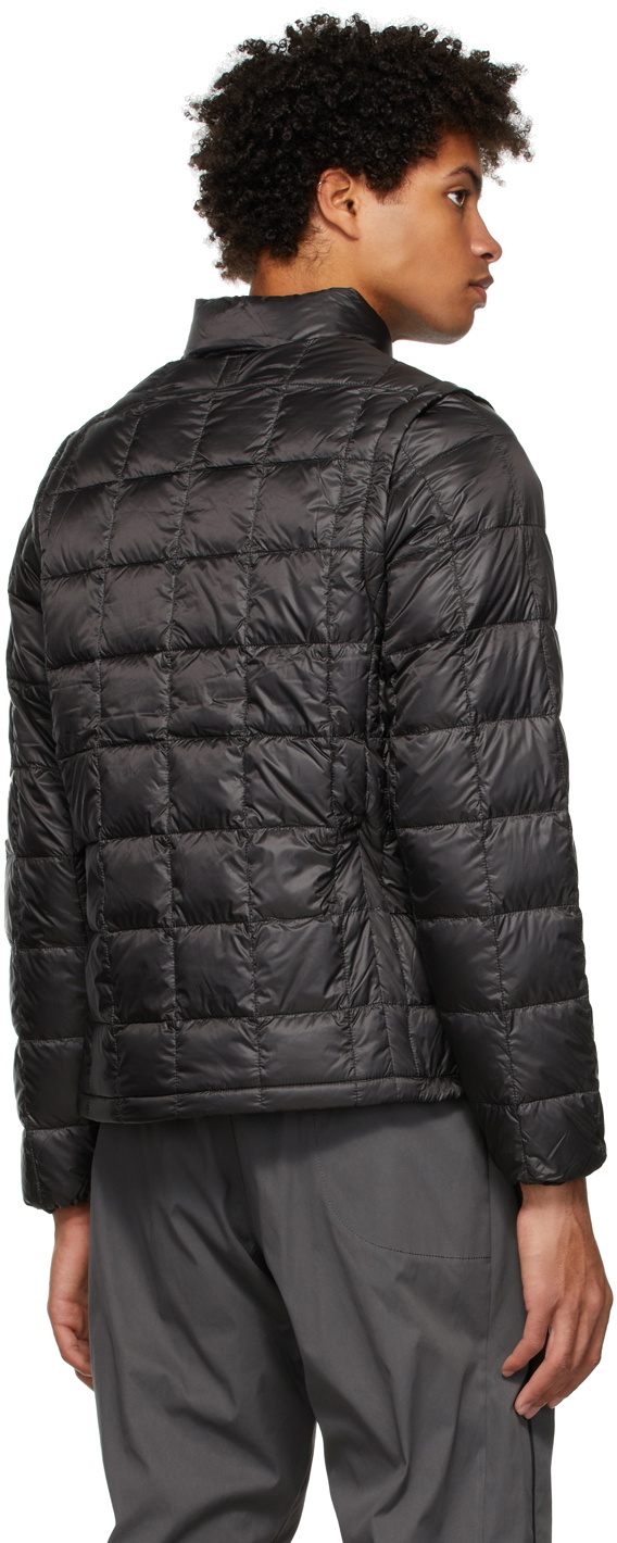 TAION Black Detachable Sleeves Down Jacket