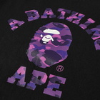 A Bathing Ape Men's Color Camo A By Bathing Ape T-Shirt in Black/Purple