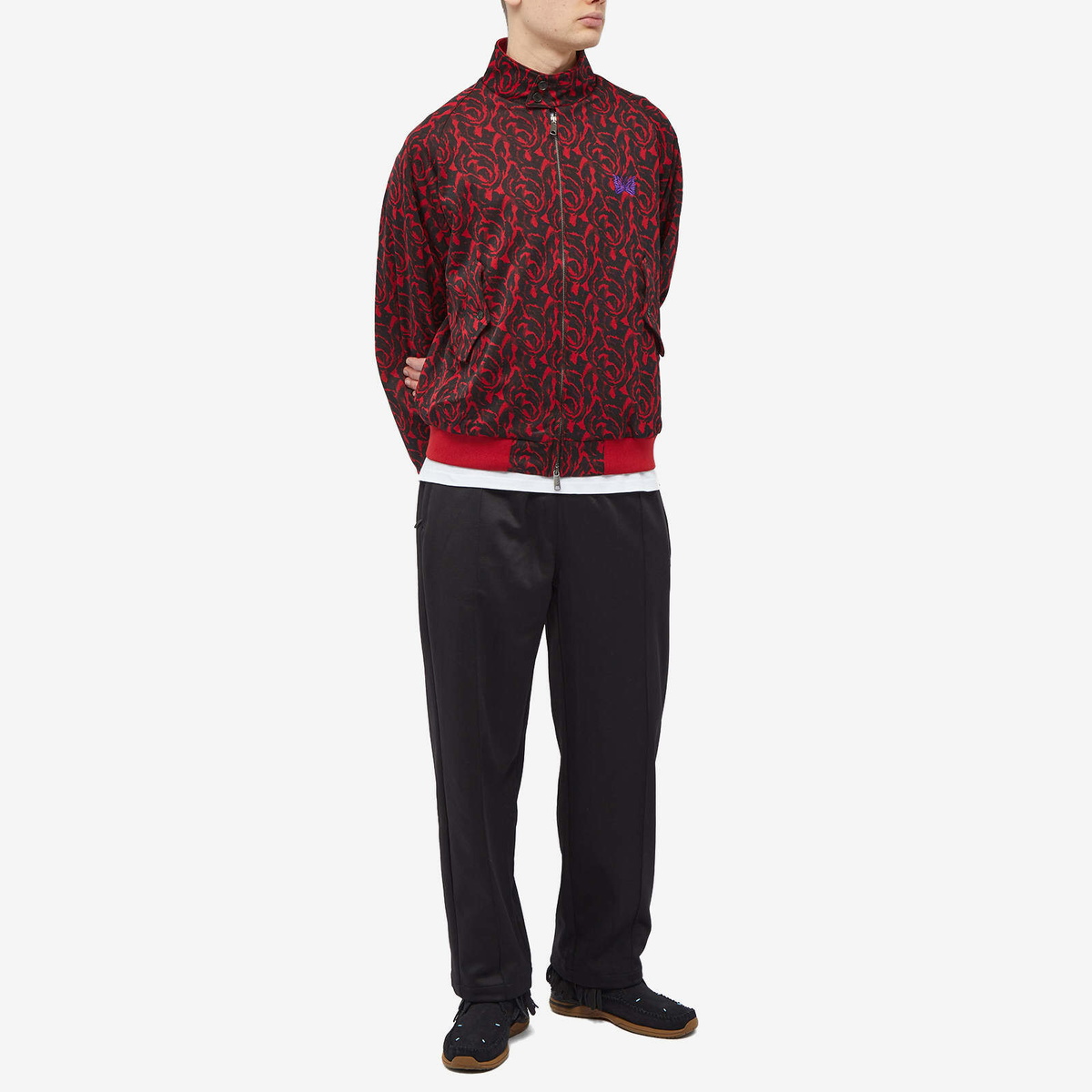 Baracuta x Needles Jacquard AF G9 Harrington Jacket in Red