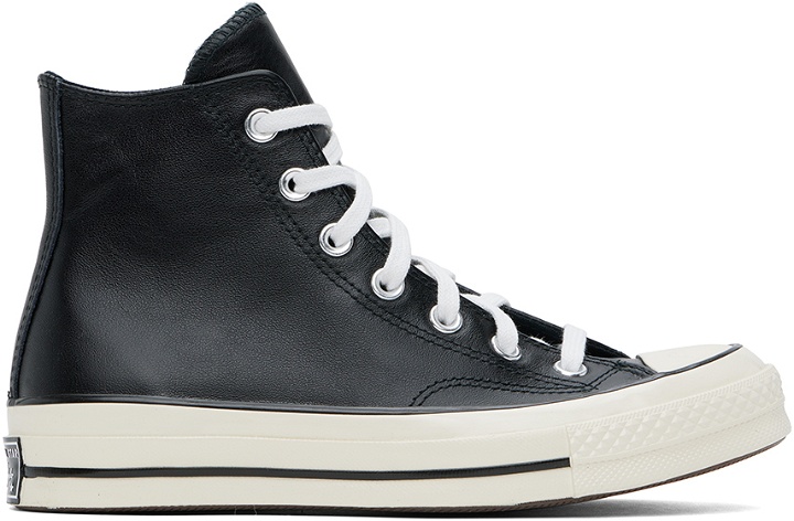 Photo: Converse Black Chuck 70 Leather High Top Sneakers