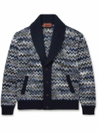 Missoni - Shawl-Collar Space-Dyed Crochet-Knit Wool Cardigan - Blue
