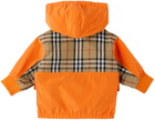 Burberry Baby Orange Vintage Check Panel Jacket