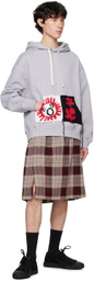 Charles Jeffrey LOVERBOY Gray Patch Rabbit Ears Hoodie