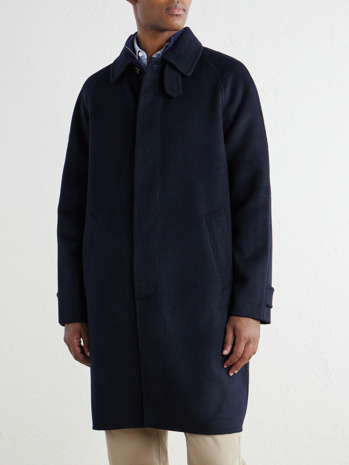 Hartford - Craig Double-Faced Wool-Blend Coat - Blue