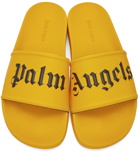 Palm Angels Yellow Rubber Logo Slides