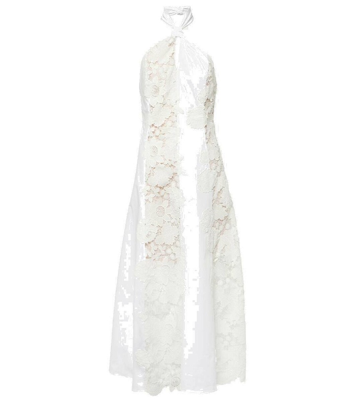 Photo: Oscar de la Renta Halterneck cotton lace midi dress